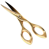 Golden scissors sharp blades and a shiny finish, combining functionality an elegant, polished appearance, perfect for precision cutting in various creative tasks. png