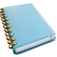 Blue notebook spiral binding and crisp white pages, perfect for capturing thoughts, sketches, or important notes, combining utility simple, attractive design. png