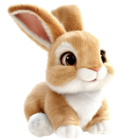 Brown bunny soft fur, long floppy ears, and a fluffy tail hopping playfully in the fields during springtime png