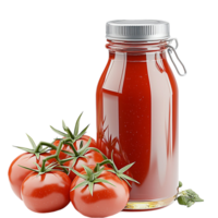 Tomato sauce jar in red, a popular condiment found in many kitchens, used for enhancing the flavor of numerous dishes. png