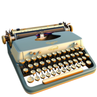 Vintage typewriter classic black keys and a silver frame, offering a nostalgic writing experience and timeless aesthetic appeal. png