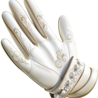 White lace glove showcasing intricate patterns, delicate design pearl accents adding an elegant touch to the accessorys look png