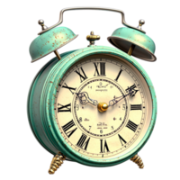 Clock Green Vintage Timekeeping Decorative Home Item Enhancing Room Style, Featuring a Retro Design, and Perfect for Nostalgia png