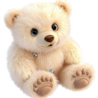 Teddy Bear White Plush Toy Cute Gift Soft, Huggable, and Adorable, Offering Comfort, Affection, and Joy to Loved Ones png