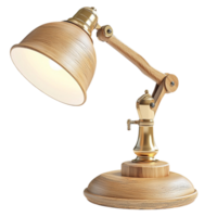 Gold Lamp Wooden Base Featuring Elegant Design and Romantic Ambiance, A Beautiful Decorative Lighting Piece Ideal as a Gift or Accent to Create Warmth and Style in Any Room, png