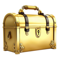 Gold Chest Black Accents and Ornate Design, Perfect for Elegant Storage, A Romantic Keepsake Treasure Box to Safeguard Precious Memories, A Luxurious and Timeless Decorative Piece for Your Home, png