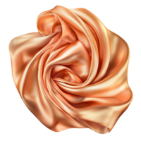 Peach Satin Fabric Swirl Design and Elegant Style, A Romantic Decorative Piece That Adds Graceful Charm and Soft Texture, Ideal as a Gift or Elegant Accessory, png