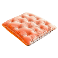 Orange Tufted Cushion,A plush orange tufted cushion soft texture, combining comfort and elegance, ideal as a decorative home accent that adds warmth, style, and sophistication to any interior setting. png