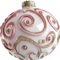 Pink and White Ornament Swirl Pattern and Elegant Design, A Romantic Decorative Piece, Perfect as a Keepsake or Charm, Adding a Touch of Whimsy and Beauty to Any Space, png