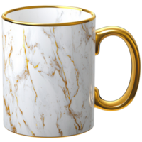 White Marble Mug Smooth Texture, A Stylish and Elegant Beverage Service Piece That Adds Sophistication and Charm to Your Coffee or Tea Experience, Elevating Your Routine Its Timeless Beauty, png