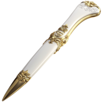 White dagger an ornate antique handle, an elegant weapon design that serves as a symbolic and decorative object, combining historical charm, craftsmanship, and an aura of mysterious sophistication. png