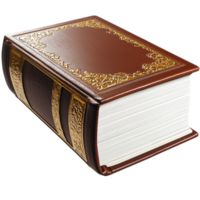 Brown Book,A beautiful brown book trimmed in gold ornate design, serving as a memory keepsake filled charm and wisdom. Elegance in bound form that holds stories, secrets, and time. png