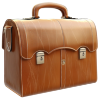 Brown Briefcase in Leather Design Offering Functional Utility Vintage Elegance, Charm, and Timeless Style for the Discerning Professional Seeking a Blend of Sophistication and Practicality png