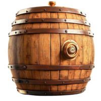 Wooden Barrel rustic design providing functional storage and vintage charm, merging traditional craftsmanship the elegance of oldworld practicality in a warm and inviting space png