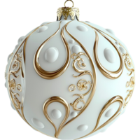 White Orb,A luminous white orb featuring ornate design, radiating decorative charm, luxury appeal, and symbolic elegance, making it an ideal element in refined or festive interior themes. png