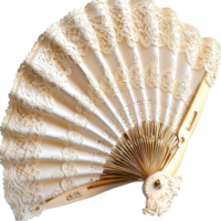 White Fan Shell Design, An Elegant Accessory Featuring Vintage Sophistication and Charm, Perfect for Adding a Stylish and Graceful Touch to Your Ensemble, Ideal for Formal or Themed Occasions, png