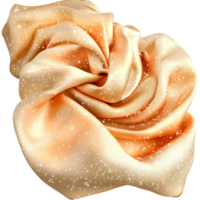 Cream Satin Fabric Swirled Smooth Texture, An Elegant and Luxurious Decorative Piece that Adds Charm and Sophistication to Any Setting, Perfect for Upholstery, Draping, or Elegant Event Decoration, png