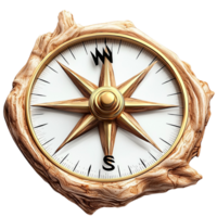 Golden Compass Rustic Frame Representing Exploration Navigation Travel and Adventure Used in Steampunk or Vintage Storytelling as a Symbol of Discovery Direction and the Spirit of Wonder png