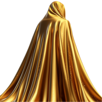 Golden royal cloak draped in smooth folds designed for monarchy figures or fantasy characters symbolizing power prestige elegance used in costume design png