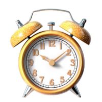 Vintage Alarm Clock Gold Frame Classic Design Timekeeping Essential Decorative Piece Nostalgic Charm Functional Accent Reliable Morning Wakeup png