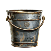 Aged metal bucket handle rustic design used in countryside farming historical settings or vintage decorative props representing practical outdoor container png