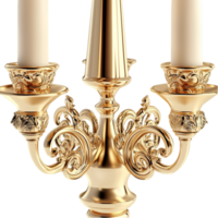 Golden Candelabra Multiple Arms Ornate Design Luxury Lighting Elegance Charm png