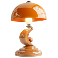 Orange Glass Lamp Emitting a Soft Glow Intricate Design and Vintage Style as an Elegant Table Decor Item That Combines Timeless Beauty Functional Home Lighting png