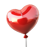 Red Heart Balloon Shiny Texture and Vibrant Hue, A Romantic Symbol and Whimsical Decorative Element That Brightens Celebrations, Love Notes, or Event Spaces Playful Sentimental Flair png