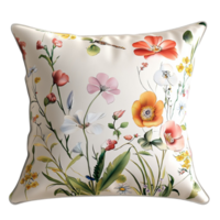 Floral Pillow Pastel Pattern Soft Comfortable Cushion Cozy Bedding Accessory Decorative Throw Relaxing Home Accent Plush Texture Essential Statement Piece png