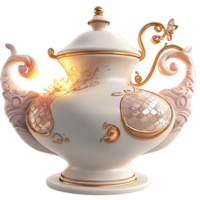 White Teapot Gold Trim Elegant Drinkware Functional Table Accessory Cozy Tea Container Decorative Charm Timeless Beauty Essential Piece Craftsmanship png
