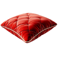 Red Pillow Tufted Design Soft Comfortabe Cushion Cozy Bedding Decorative Throw Relaxing Home Accent Plush Texture Essential Statement Piece png