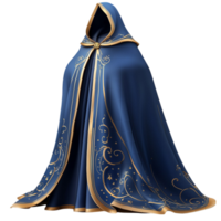 Navy Blue Cloak Draped Fabric Creating a Mysterious Allure and Elegant Masquerade Accessory Regal Charm Suitable for Theatrical, Fantasy, or Royal Attire png