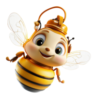 Cartoon Bee Smiling Expression and YellowBlack Stripes in a Whimsical Design, Acting as a Playful Character Endearing Charm for Lighthearted Decor or s png