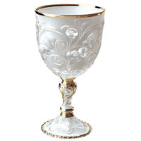 White Porcelain Goblet Gold Accents and Intricate Design, Elegant Drinkware that Provides Luxurious Table Setting, Perfect for Adding a Touch of Class and Sophistication to Any Dining Experience, png