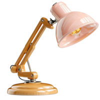 Pink Desk Lamp Featuring Wooden Base and Soft Glow, Combining Modern Design Functional Decor to Enhance Any Space its Elegant and Cozy Lighting Effect for an Inviting Atmosphere png