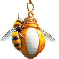 Golden Bee Figurine Featuring Intricate Wings and Delicate Design, Providing a Whimsical and Charming Decorative Accent, Adding a Playful Touch to Any Space Itsistic Representation of Natures Beauty png