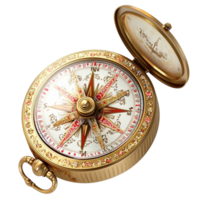 Antique Compass Gold Frame, Detailed Markings and Vintage Navigation Tool, Elegant Design Featuring a Luxurious Gold Frame, Perfect for Explorers and Collectors Love for History. png