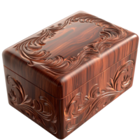 Wooden Box Gold Clasp Intricate Design Vintage Storage Luxurious Decor Essential Element png