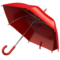 Red Umbrella Displaying Bold Color Curved Handle Functional Stylish Rainy Day Accessory png