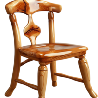 Simple Wooden Chair Showcasing Natural Grain Minimalist Design Functional Craftsmanship png