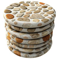 Stacked Stone Coasters Showcasing Natural Texture Rustic Design Functional Table Decor png