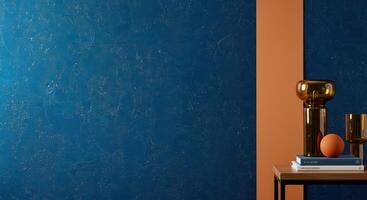Teal Textured Wall with Home Decor photo