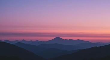 Dramatic Sunset Over Distant Mountains photo