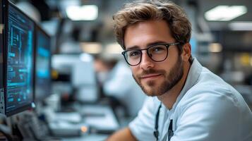 A robotic engineer fine-tuning an AI-driven automation system photo