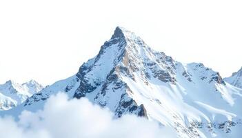A mountain range is shown with snow on it photo