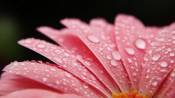 A pink flower with water droplets on it photo