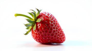 a strawberry is shown on a white photo