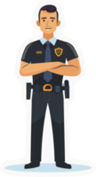 A confident security guard standing at attention. png