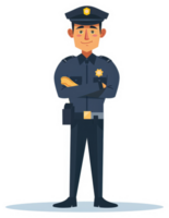 A confident police officer in uniform, ready to serve and protect. png