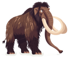A woolly mammoth, an extinct prehistoric elephant, is depicted. png